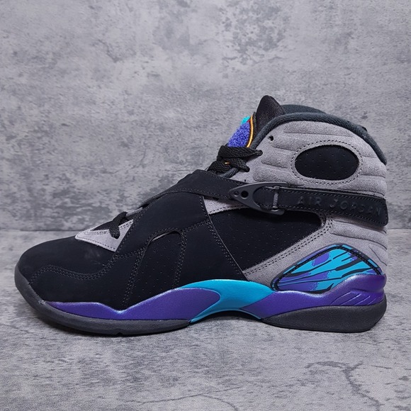 NIKE AIR JORDAN 8 Retro 2025 Basketball Shoes Mens Size 12‎ Aqua Black B GRADE